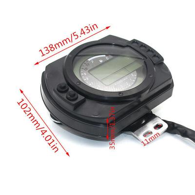 China Motocycle 12500 RPM Motorcycle Tachometer Rear Light LCD Display M/H Digital Odometer 7 Colors Motorcycle Tachometer Racing Part for sale