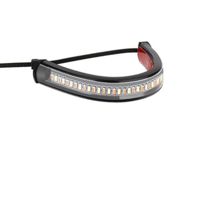 China Plastic Motorcycle LED Fender Light Bar Brake Warning Light Bar Two Color Flame for sale