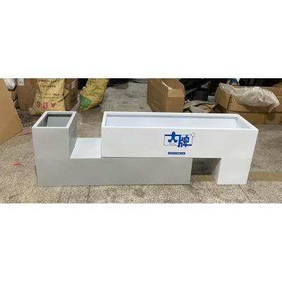 China New classic/postmodern outdoor custom rectangular vegetable growing box finished street cement flower fiberglass planting flower pot for sale