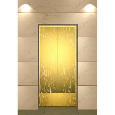 China Stainless Steel Plate Pattern Modern Decorative Rectangular Style Customized Elevator Car Door for sale