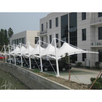 China outdoor rain awning parking lots simple design garden car garage awning membrane structure for sale