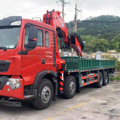 China TRUCK CRANE Factory Small Folding Telescopic Boom Truck Mounted Crane for sale