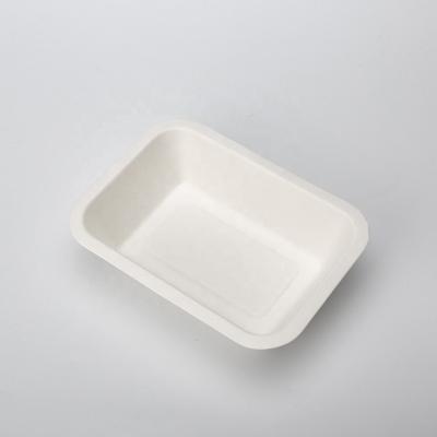 China Factory Disposable Manufacturer Cheap and High Quality Square 1000ml Pulp Rolls 100% Biodegradable Fast Food Cake Packaging Trays With Lid for sale