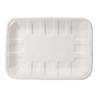 China Disposable Compostable Sugar Cane Low Tray Lunch Serving Trays T034 for sale