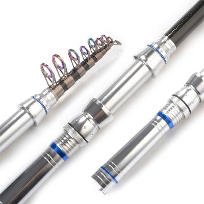 China Multifunctional Telescopic Sea Bass Portable Carbon Fiber Carp Spinning Telescopic White Pole Sea Fishing Spinning Rods for sale