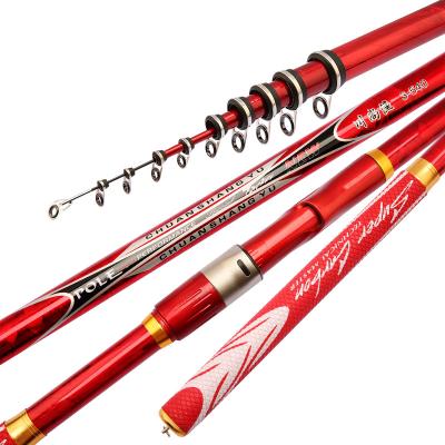 China 2.7m-6.3m Carbon Fiber Multifunctional Telescopic Seawater Distance Telescopic Pole Mount Carp Spinning Casting Fishing Rods for sale