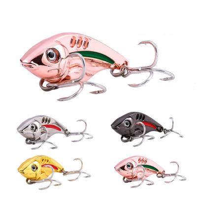 China Metal OEM10G 15G 20G VIB Fishing Lures Artificial Distant Bait 6# Treble Hooks Possibility Sinking Tackle for sale