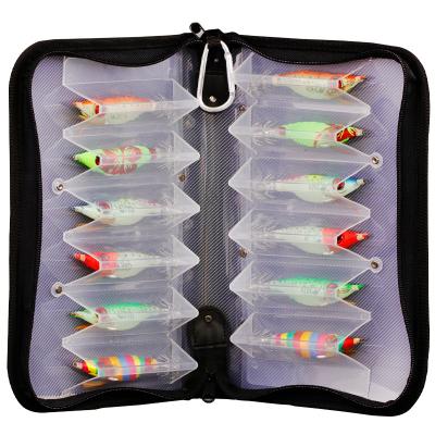 China Plactic Big Eye Wood Shrimp Box Shrimp Set 12 Pieces Double Sided Factory Lure Plate Iron Storage Fishing Lures Kit Wholesale for sale