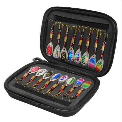 China Eco-friendly ShuGuo Carnad China Supplier 16Pcs Fishing Lures Spinners Spoon Set With Tackle Bag Trout Bass Salmon Fishing Lure Bait Set for sale