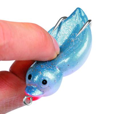 China OEM 6.5cm 10.5g 3d Eyes Silicone Skin Biomimetic Duck Primer Soft Lure Frogs-15 for sale