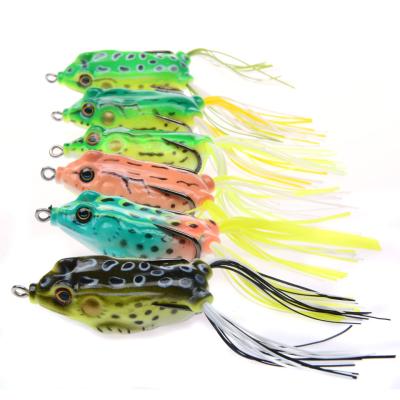 China PVC OEM 6 Colors 5.5cm Soft 13.7g Fishing Lures Snakehead Bait Hooks Triple Top Water Minnow Soft Fishing Tackle for sale