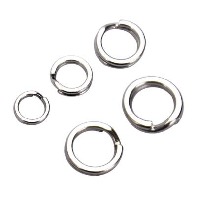 China OEM 100pcs/bag Stainless Steel Double Buckle Fast Fishing Flat Split Rings for sale