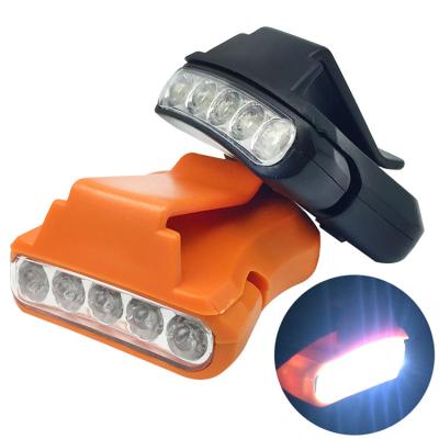 China ABS OEM ABS 5LED Black Orange Blue Lamps Fishing Near Outdoor Head Lamp LED Head Lamp Assembly Light for sale