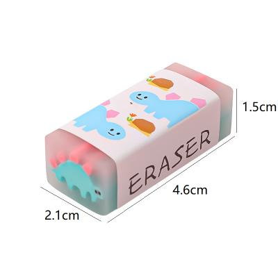 China Cute Dinosaur Flexible Jelly Colored Pencil Rubber Erasers Promotional Wholesale Soft Goods Eraser for sale