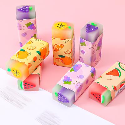 China Creative fruit promotional eraser eraser cartoon school supplies for primary school children scrap no no marks eraser gift eraser for sale