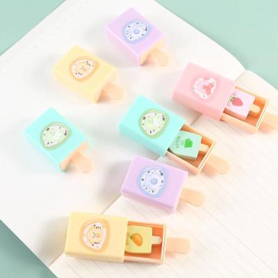 China New Creative Promotional Eraser Student Eraser Children Learning Magic Eraser Easy Wipe Box Eraser Popsicle Stationery for sale