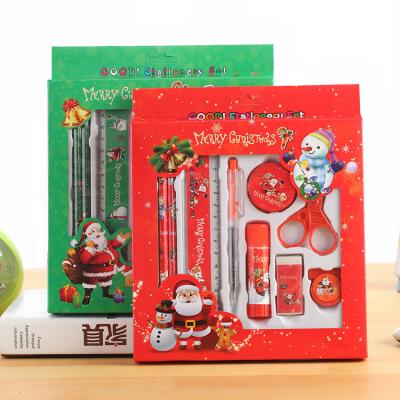 China Hot Kids Christmas Gift 2021 Sales School Supplies Student Progress Award Christmas School Stationery Set for Kids and Students for sale