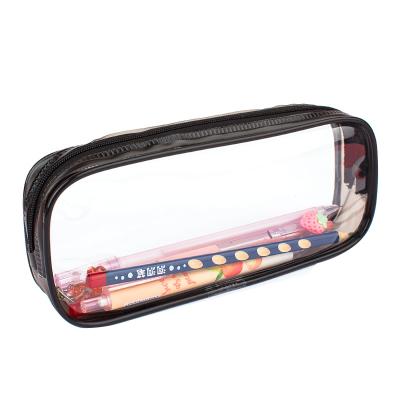 China Korean Wholesale Pattern Solid Transparent Stationery PVC Pencil Case Clear Pocket For School Student for sale