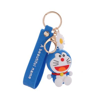 China Doraemon Cat Anime Keychain Cute Soft 3D Cartoon PVC Bag Key Chains Promotion Gifts High Quality Rubber Cute Promotion Gifts for sale