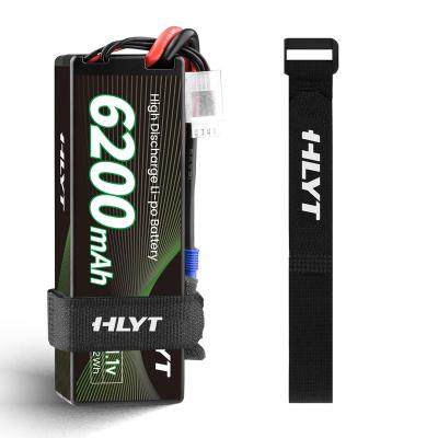 China High Quality HLYT 11.1V 6200mAh Li Po Li-Polymer Li-Po Lithium Ion Polymer Lipo Rechargeable Battery for sale