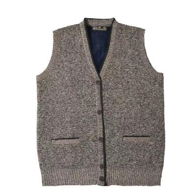 China Autumn Winter Anti-pilling Arrive Button Cardigan V Neck Sleeveless Man Knit Vest Sweater for sale