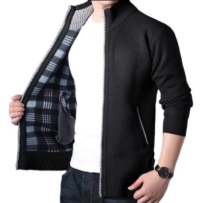 China 2022 Anti-wrinkle fashion computer zipper polyester knitting neck top knitted sweaters jacket for men for sale