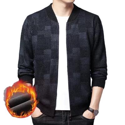 China New Design Anti-wrinkle Mens Sweater Full Zipper Warm Thickened Knitted Sweater For Winter Men Casual Jacket for sale