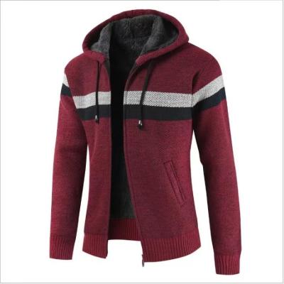 China OEM Good Quality Promotional Custom Men's Anti-Shrink Hoodies Anti-wrinkle Zipper Sweater Wool Knitted Cardigan for sale