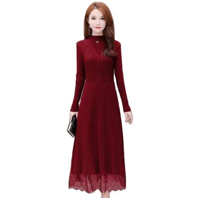 China HC New Arrival Autumn New Arrival Silk Lace Skirt Slim Fit Long Sleeve Women's Sweater For Dress for sale