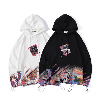 China New Design Anti-Wrinkle Hoodies Men Loose Oversized Hoodies Printing Drawstring Pullover Unisex Hoodies for sale