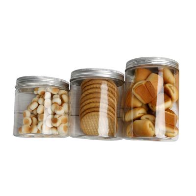 China Plastic Food Storaging Food Jars Customized Logo PET Empty Jar With Screw Top For Coffee Beans And Jam Jars for sale