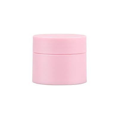 China Customized 230ML Cosmetic PET Plastic Cosmetic Storage Containers With Plastic Cap PET Plastic Pink Cosmetic Jar Facial Cream Jar for sale