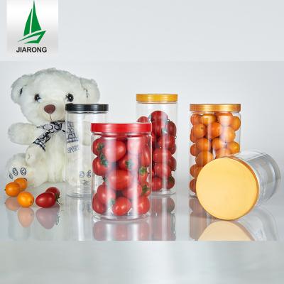 China Custom Cookie Tin Can Empty Cans Round Mini Wide Mouth Plastic Jar Cookie Wholesale for sale