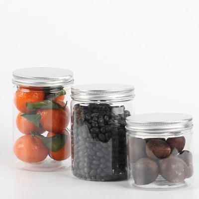 China Factory Wholesale Food PET Empty Plastic Food Jar Keep Fresh Clear Airtight Packaging With Screw Lid For Coffee Bean Jars for sale