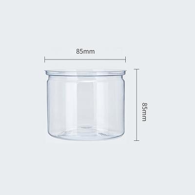 China Plastic Food PET Storage Jar 410ML Dustproof Sealing Jar With Easy Open Lids For Chocolate-cookie Jars for sale