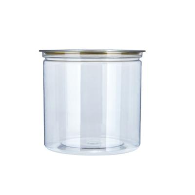 China Food Coffee Bean Packaging Easy Open Lid Clear Pet Plastic Wide Mouth Jar For Foods Convenient Transport And Storage for sale