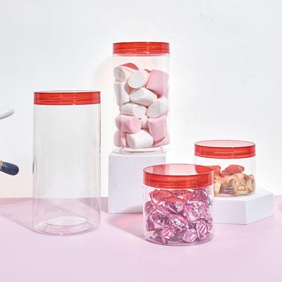 China Large Capacity Clear Pet Food Grade Plastic Food Jars 1090ML With Screw Cap Lid To Keep Fresh And Sealing for sale