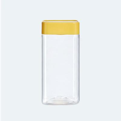 China Milky Food 490ML Tea Jar Customized Nuts PET Bottles Clear Dustproof PET Plastic Jar For Bubble Tea Storage for sale