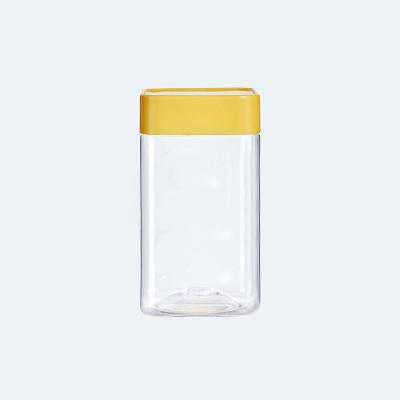 China 430ML Food PET Packing Jars With Square Lids Soft Candy Plastic Jars Milk Honey Storage Container for sale