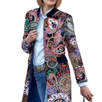 China New Vintage Autumn And Winter Anti-wrinkle Printing Fashion Long-sleeved Casual Coat for sale