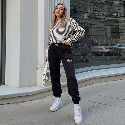 China Korean Fashion Anti-Static Letter Embroidered Sweatpants Streetwear Women Autumn Winter Jogging High Waist Pants 2022 for sale