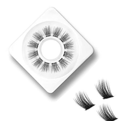 China 25mm Long DIY Eyelash Extension 3D Natural Glue Tape Effect Individual Lashes Groups Volume Lashes Pack Home Eyelash Extension Lashes Set for sale