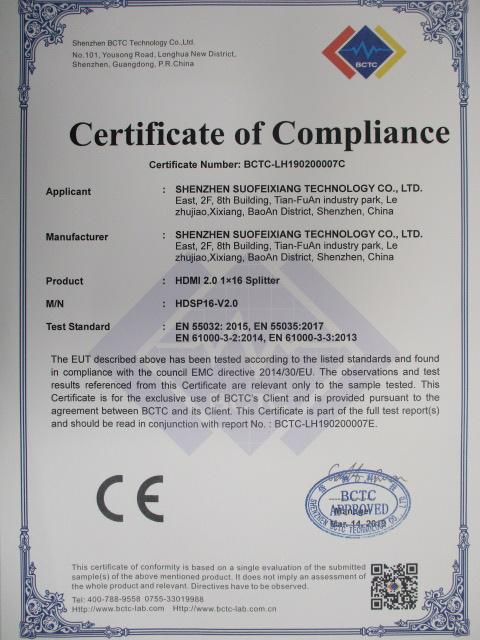 CE - Shenzhen Suofeixiang Technology Co., Ltd.