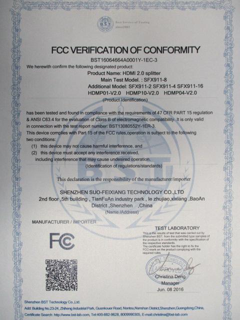 FCC - Shenzhen Suofeixiang Technology Co., Ltd.