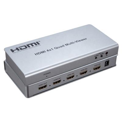 China With Seamless HDMI Switch Quad Multiviewer 4x1 4 in1 out of HDMI Quad Screen Splitter QUAD Multiviewer with IR Control for sale