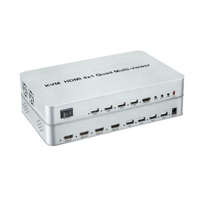 China Metal Shell HDMI 4x1 KVM Multiviewer 4x1 Switch Multiviewer HDMI Quad with Seamless Switch for sale