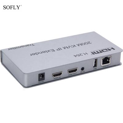 China Extend to 200m SOFLY 200M HDMI KVM Plug and Play Extender 1080p 200M HDMI Plug and Play Support KVM with IR Extender for sale