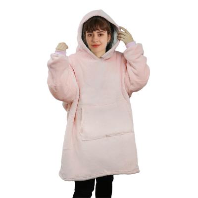 China Sherpa Flannel TV Hoodie Sweatshirt Portable Indoor Outdoor Oversized Blanket With Sleeves for sale