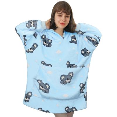 China OEM Bedsure TV Sherpa Custom Wearable Soft Oversized Sweatshirt Hoodie Cover One Size Fits All for sale