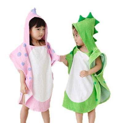 China Green Pink Green 3D Terry Microfiber Hooded Dinosaur Baby Kids Bath Towel QUICK DRY QUICK DRY Bathrobe For Kids for sale